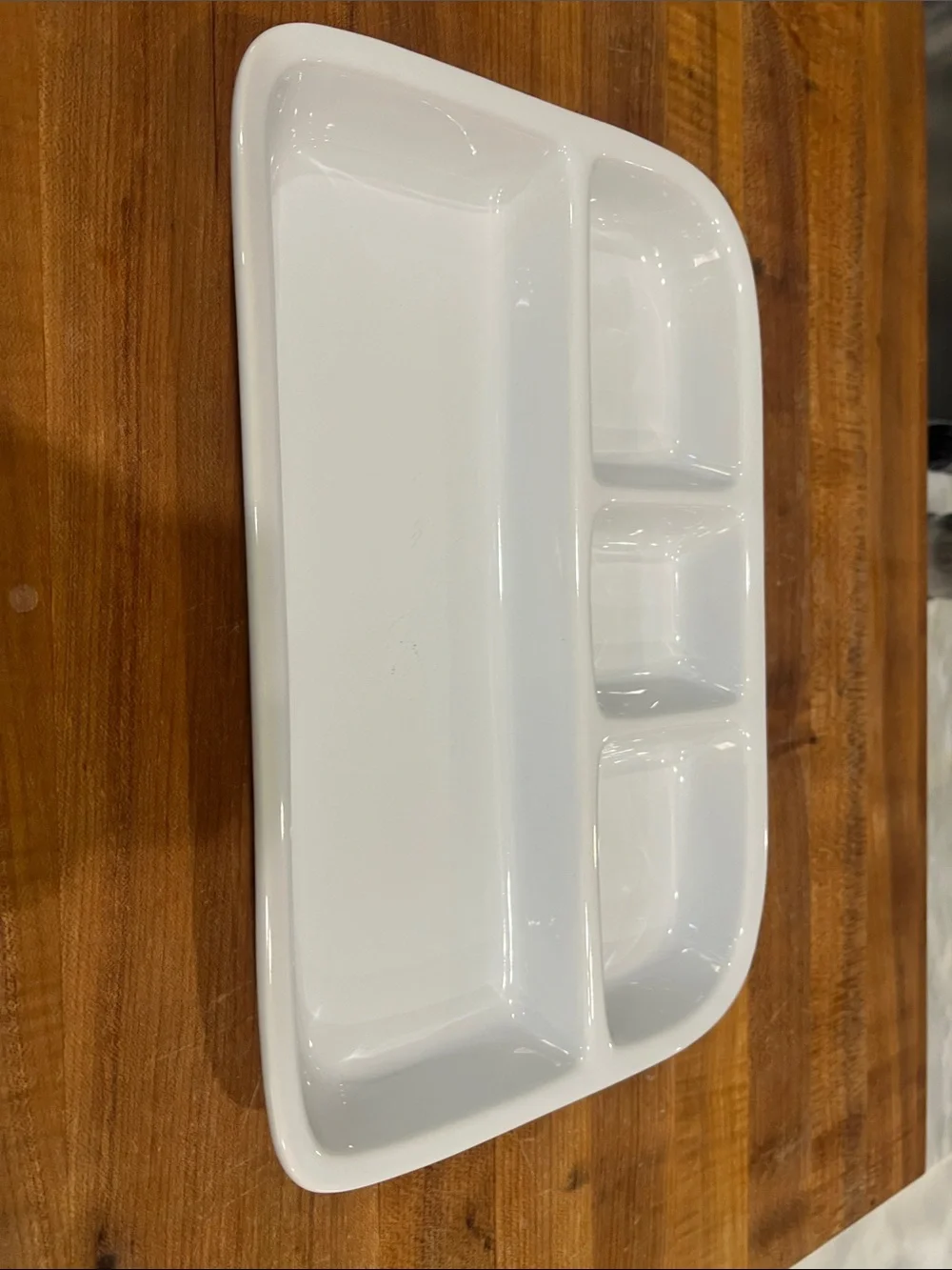 Crate&Barrel White Sectioned Ceramic Serving Platter
